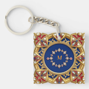 Mittelalterliche Kunst Goldene Ornamente Schlüsselanhänger