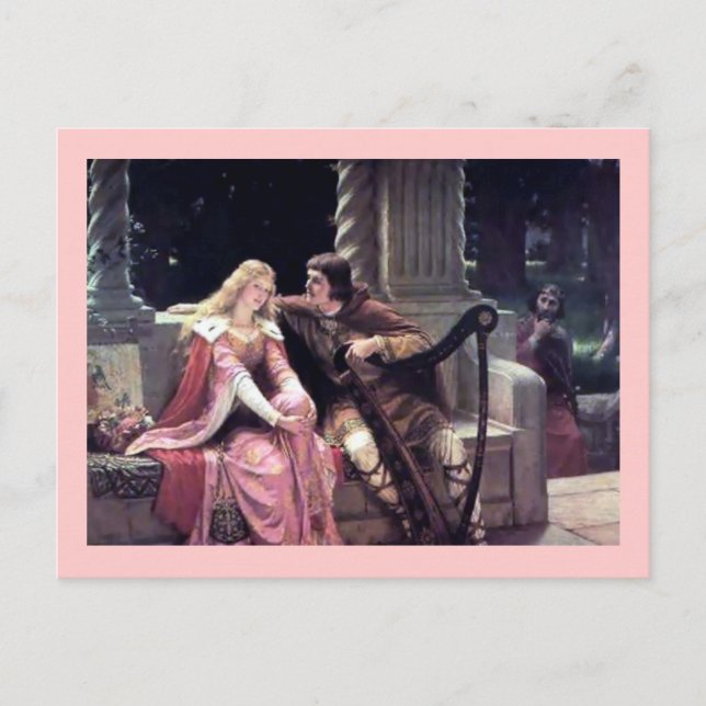 Mittelalterliche Liebe Lugemögliches Schloss Postkarte (Vorderseite)