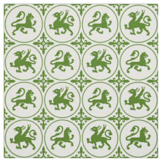 mittelalterliche Löwen und Griffins Stoff