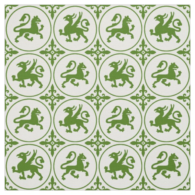 mittelalterliche Löwen und Griffins Stoff (Muster)