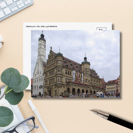 Mittelalterliche Majestät Rothenburg Rathaus Postk Postkarte