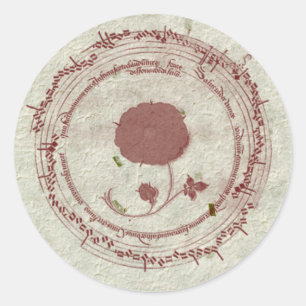 mittelalterliche Manuskript-Blume Runder Aufkleber