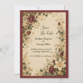 Mittelalterliche Märchen-Botanik-Rosen-Lilien-Hoch Einladung