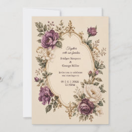 Mittelalterliche Märchen-Purple-Botanische-Floral- Einladung