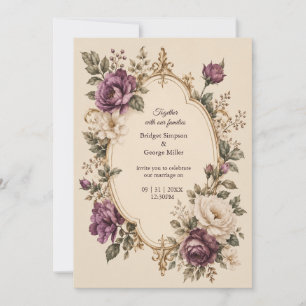 Mittelalterliche Märchen-Purple-Botanische-Floral- Einladung
