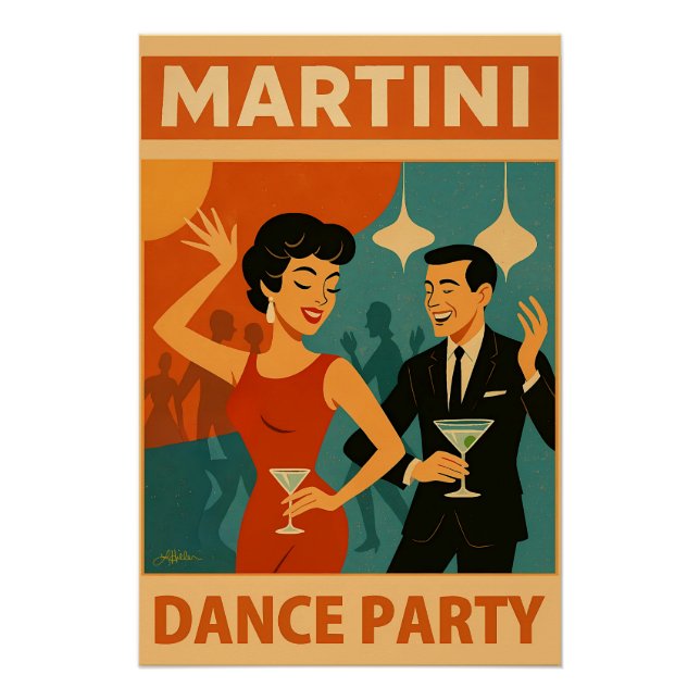 Mittelalterliche Martini-Tanzparty Poster (Vorderseite)