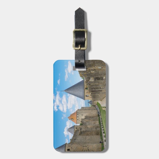 Mittelalterliche Mauern von Carcassonne Gepäckanhänger (Vorderseite vertikal)