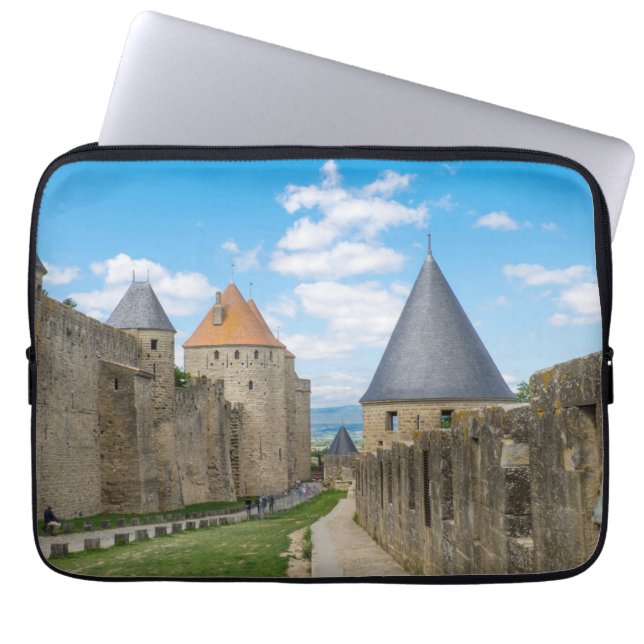 Mittelalterliche Mauern von Carcassonne Laptopschutzhülle (Vorderseite)