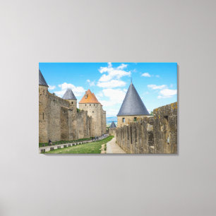 Mittelalterliche Mauern von Carcassonne Leinwanddruck