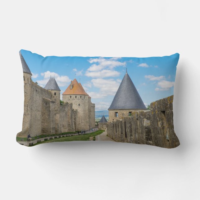 Mittelalterliche Mauern von Carcassonne Lendenkissen (Vorderseite)