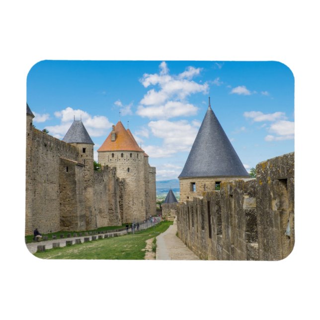 Mittelalterliche Mauern von Carcassonne Magnet (Horizontal)