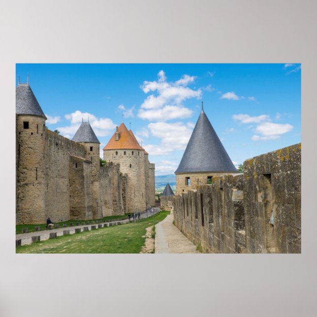 Mittelalterliche Mauern von Carcassonne Poster (Vorne)