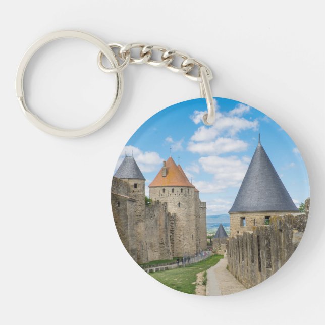 Mittelalterliche Mauern von Carcassonne Schlüsselanhänger (Vorderseite)