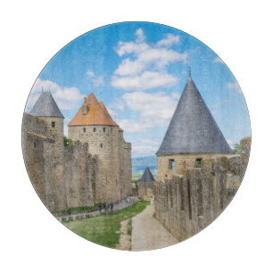 Mittelalterliche Mauern von Carcassonne Schneidebrett