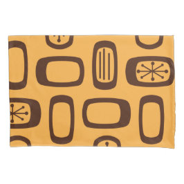 Mittelalterliche MCM-Rundrechtecke Orange Kissenbezug