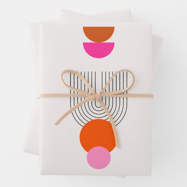Mittelalterliche Moderne 03 Abstrakt Arch Pink Ora Geschenkpapier Set (Beispiel)