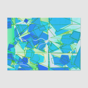 Mittelalterliche Moderne Abstrakt, Aqua & Cerulean Seidenpapier