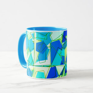 Mittelalterliche Moderne Abstrakt, Aqua & Cerulean Tasse