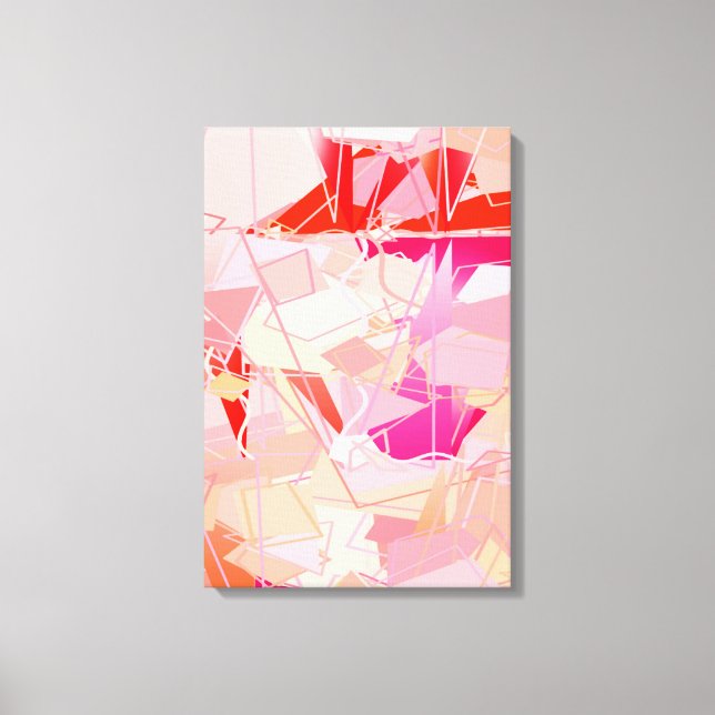 Mittelalterliche Moderne Abstrakt, Korallenrosa &  Leinwanddruck (Vorderseite)