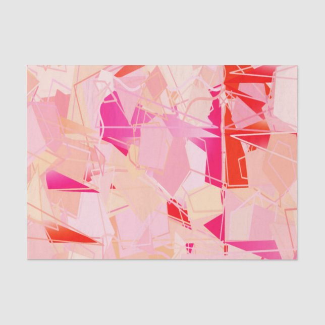 Mittelalterliche Moderne Abstrakt, Korallenrosa &  Seidenpapier (Vorderseite)