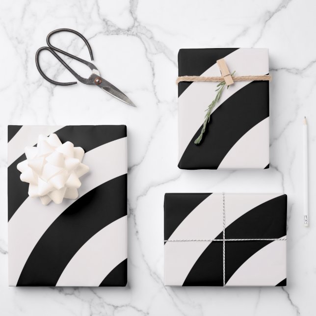 Mittelalterliche moderne Abstrakte Arkaden Schwarz Geschenkpapier Set (Vorderseite)