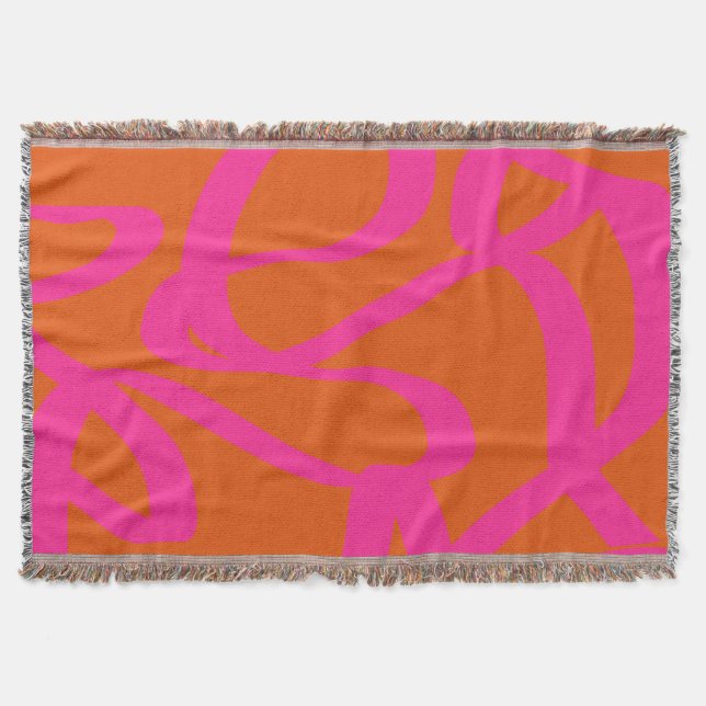 Mittelalterliche moderne Abstrakte Linien Orange u Decke (Vorderseite)