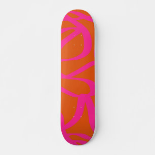 Mittelalterliche moderne Abstrakte Linien Orange u Skateboard
