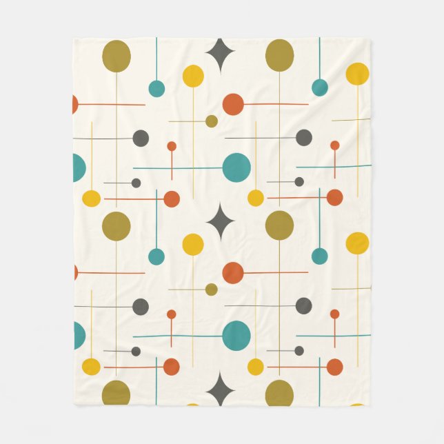 Mittelalterliche Moderne Abstrakte Muster 29 Creme Fleecedecke (Vorderseite)