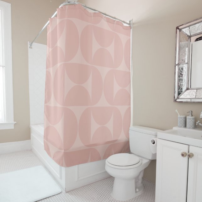 Mittelalterliche Moderne Abstrakte Muster Blush Pi Duschvorhang (Beispiel)