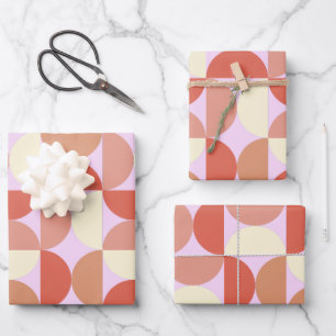 Mittelalterliche Moderne Abstrakte Muster rosa Geschenkpapier Set