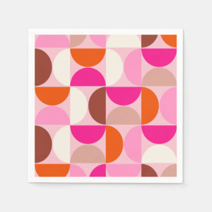 Mittelalterliche Moderne Abstrakte Muster Rosa Ora Serviette
