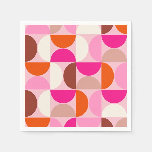 Mittelalterliche Moderne Abstrakte Muster Rosa Ora Serviette (Vorderseite)