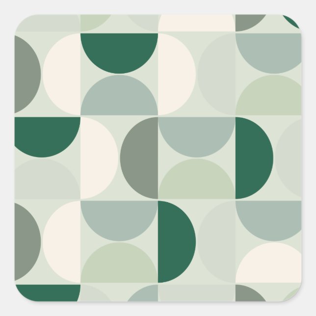 Mittelalterliche moderne Abstrakte Musterschablone Quadratischer Aufkleber (Vorderseite)