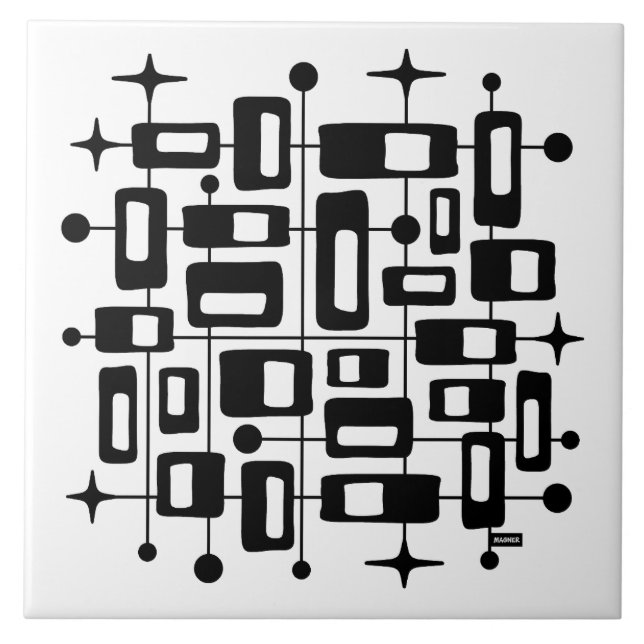 Mittelalterliche Moderne Atomare Abstraktion Fliese (Vorderseite)