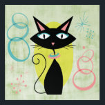 Mittelalterliche moderne Atomic Black Cat-Welt Acryl Wandkunst<br><div class="desc">Spaß!</div>