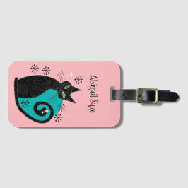 Mittelalterliche, moderne Atomkatzenreklame Gepäckanhänger