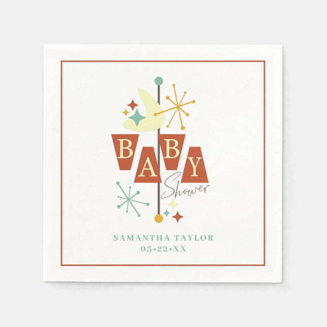 Mittelalterliche moderne Babydusche Napkins Serviette (Vorderseite)