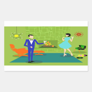 Mittelalterliche moderne Bindekleber Rechteckiger Aufkleber