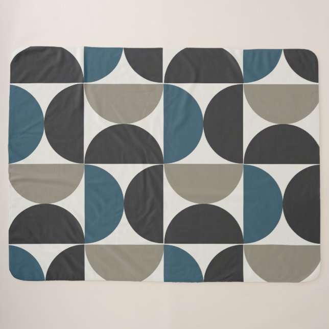 Mittelalterliche Moderne Blaugraue Gunmetall Sherpadecke (Vorderseite (Horizontal))