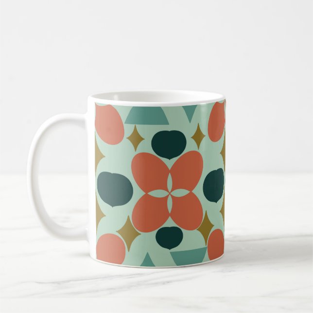 Mittelalterliche moderne Blume DiamantenMinze Kaffeetasse (Links)