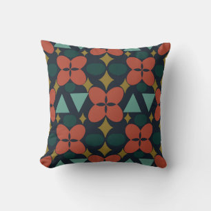 Mittelalterliche moderne Blume Diamond Blue Kissen