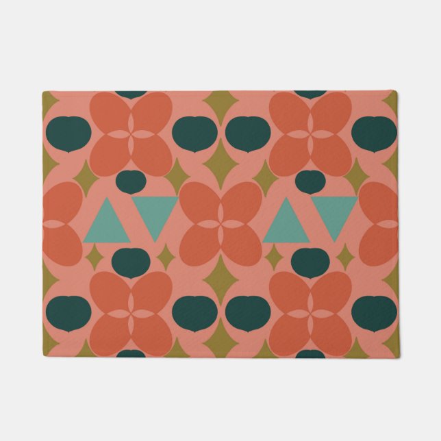 Mittelalterliche moderne Blume Diamond Coral Fußmatte (Vorderseite)
