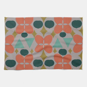 Mittelalterliche moderne Blume Diamond Grau Geschirrtuch