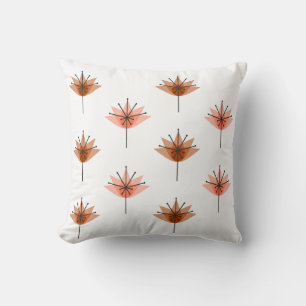 Mittelalterliche Moderne Blume Orange Kissen