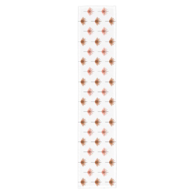Mittelalterliche Moderne Blume Orange Kurzer Tischläufer (Vorderseite)