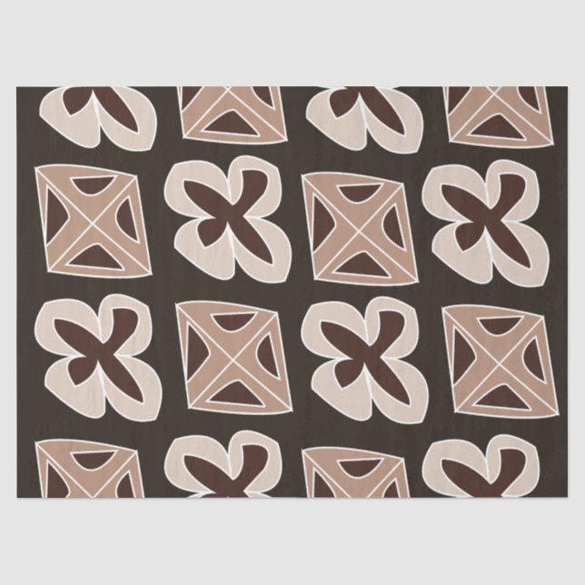 Mittelalterliche moderne, blumengeometrische Struk Seidenpapier (Vorderseite)