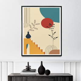 Mittelalterliche moderne botanische Kunstdruckerei Poster