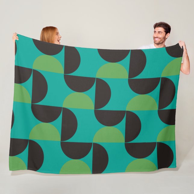 Mittelalterliche Moderne Braun Grün und Türkis Fleecedecke (Beispiel)