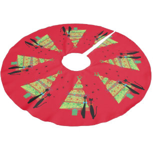 Mittelalterliche moderne Coole Katzenweihnachtsbau Polyester Weihnachtsbaumdecke