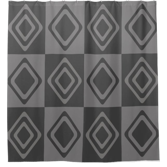 Mittelalterliche moderne Diamanten grau Duschvorhang (Vorderseite)